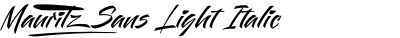 Mauritz Sans Light Italic